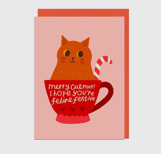 Feline Festive Cup Card