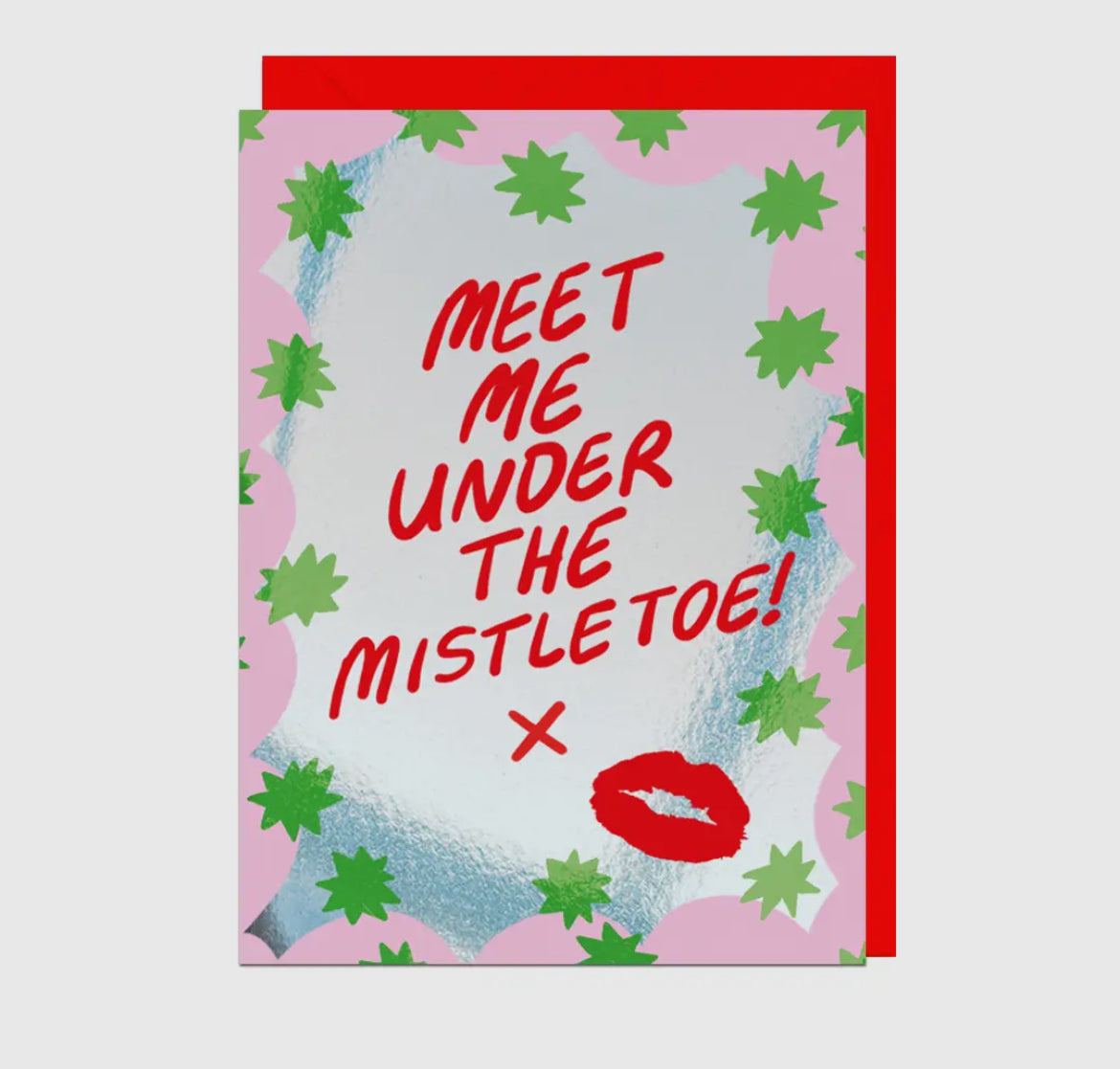 Meet Me Under the Mistletoe Foil Christmas Card