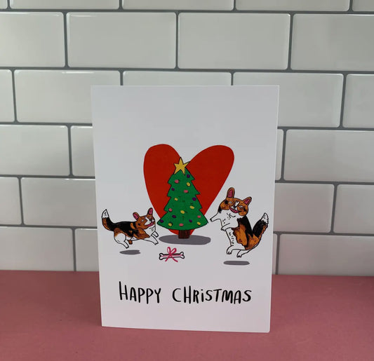 Happy Dogs, Happy Christmas Greeting Card