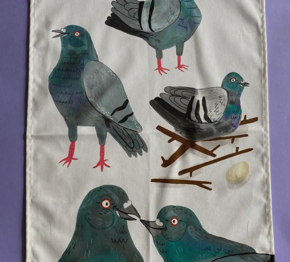 Pigeon Pals 100% Cotton Tea Towel