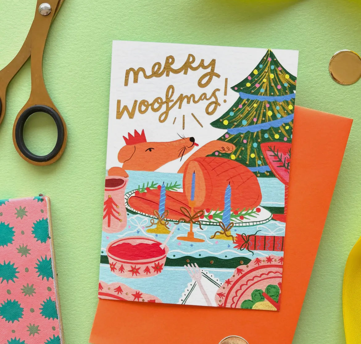 Merry Woofmas Dog Christmas Card