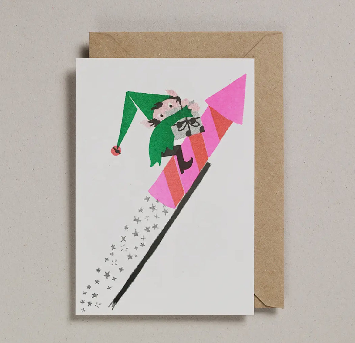 Rocket Elf Christmas Card