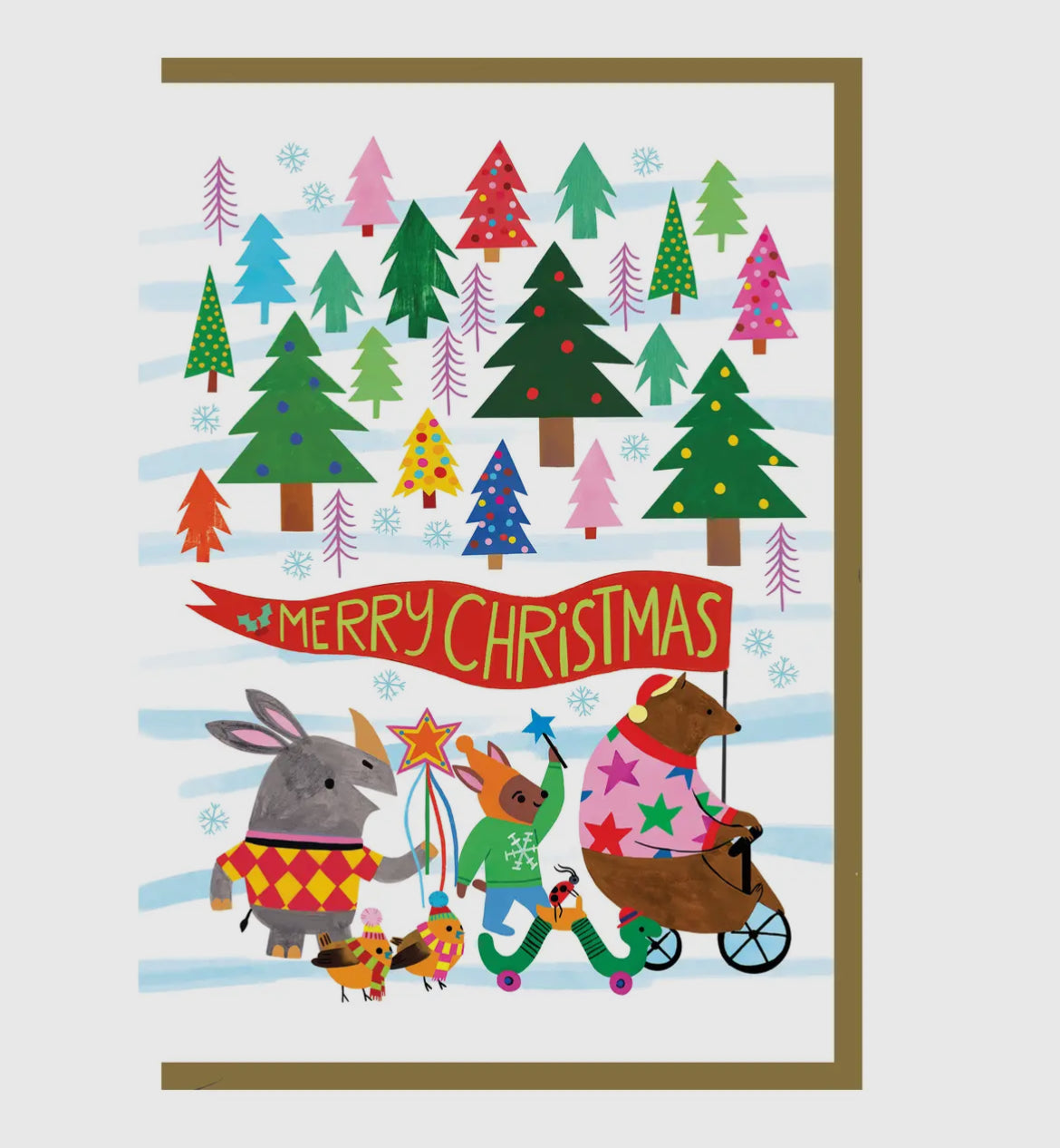 Bear On Bike Parade Christmas Card