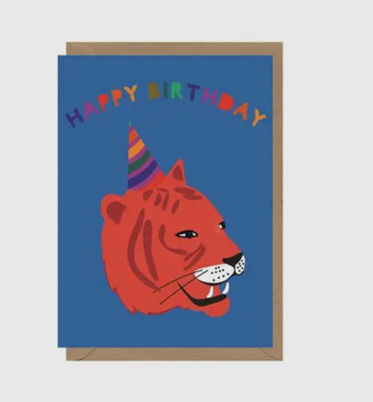 Red Tiger Birthday Greetings Card