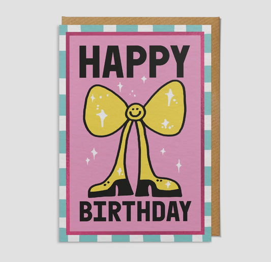 Smiley Bow Birthday Card