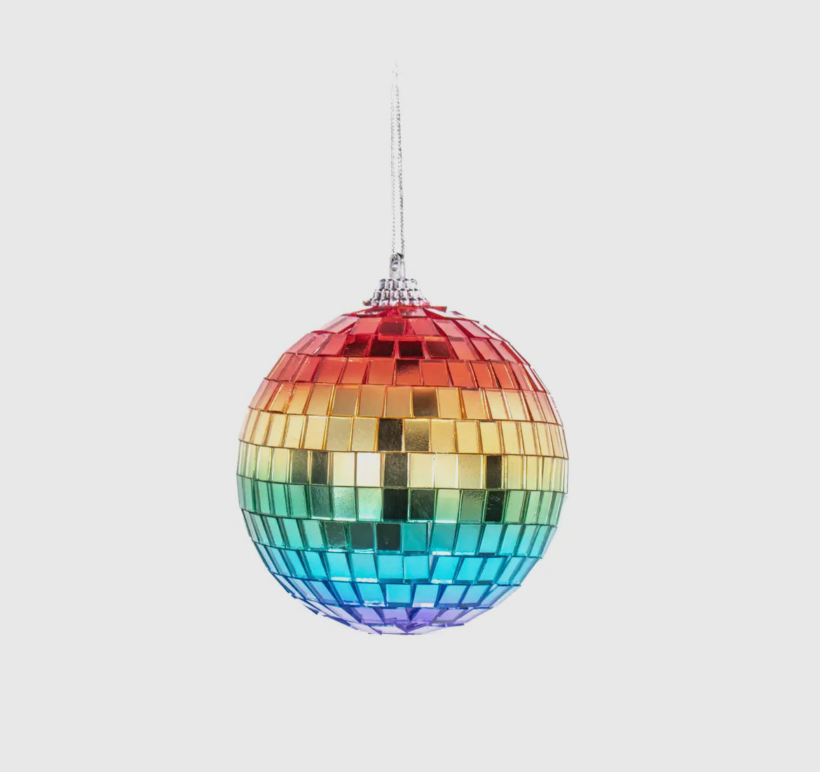 Rainbow Mirror Ball Bauble