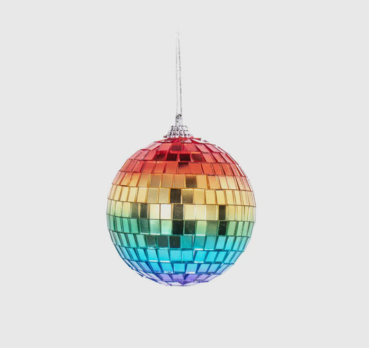 Rainbow Mirror Ball Bauble