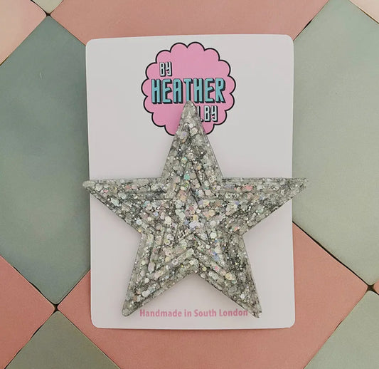 Large Star Glitter Hair Clip
