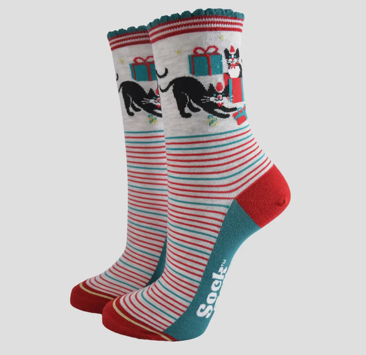 Christmas Cats and Presents Socks