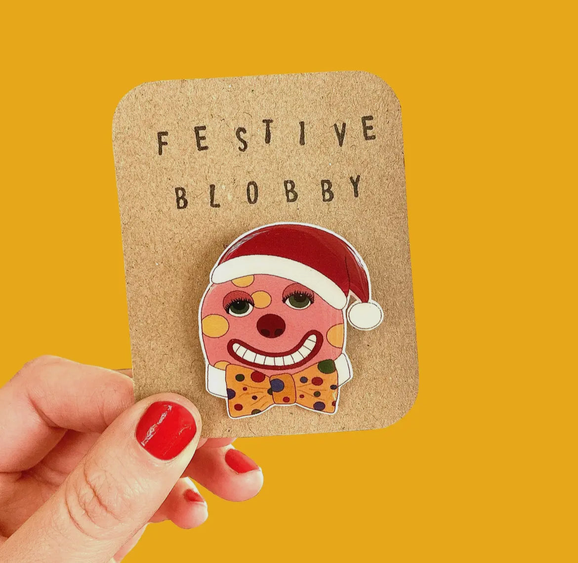 Festive Mr Blobby Badge