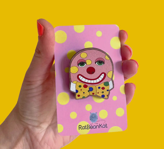 Mr. Blobby Wooden Pin Badge