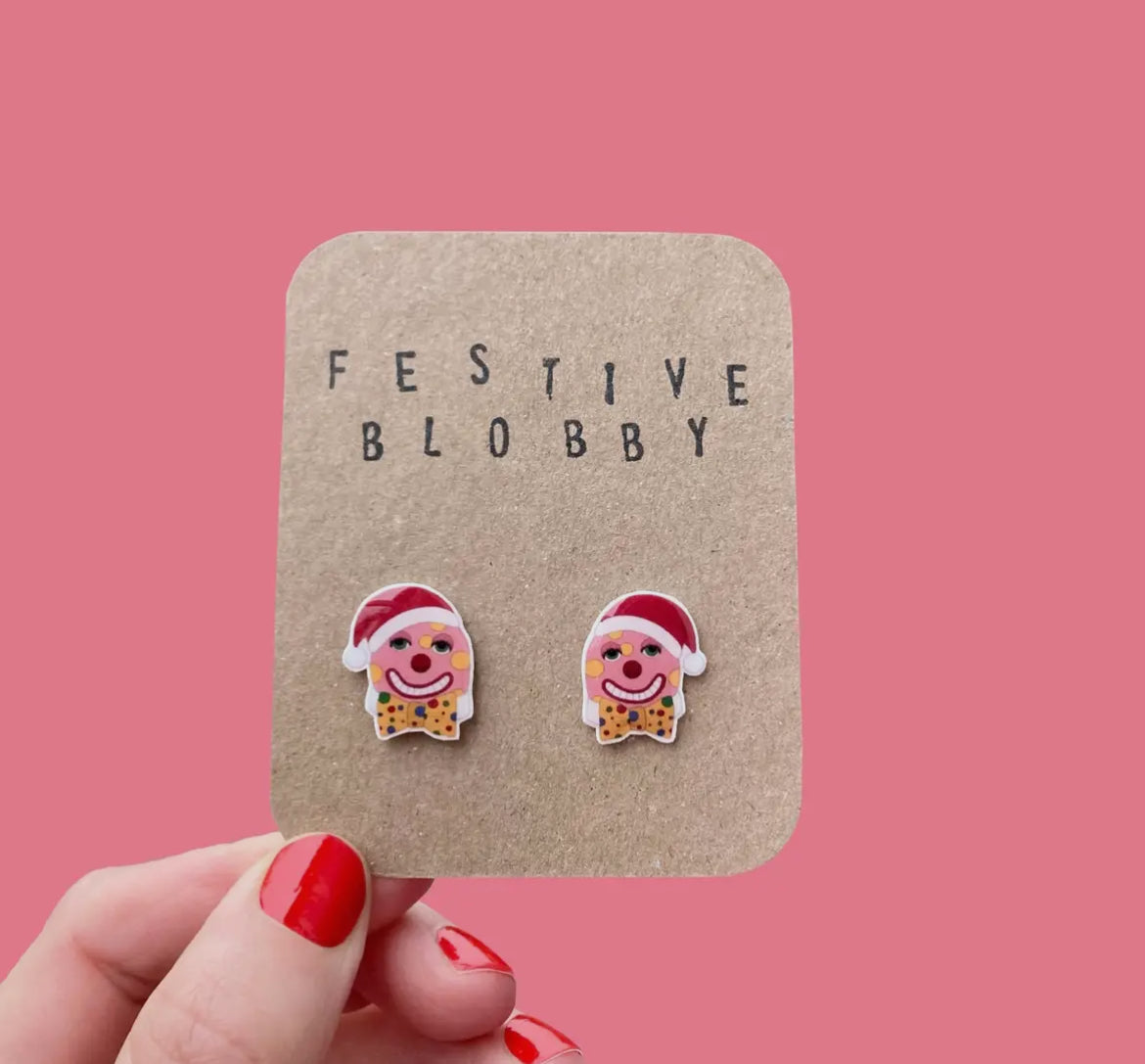 Festive Mr Blobby Earrings
