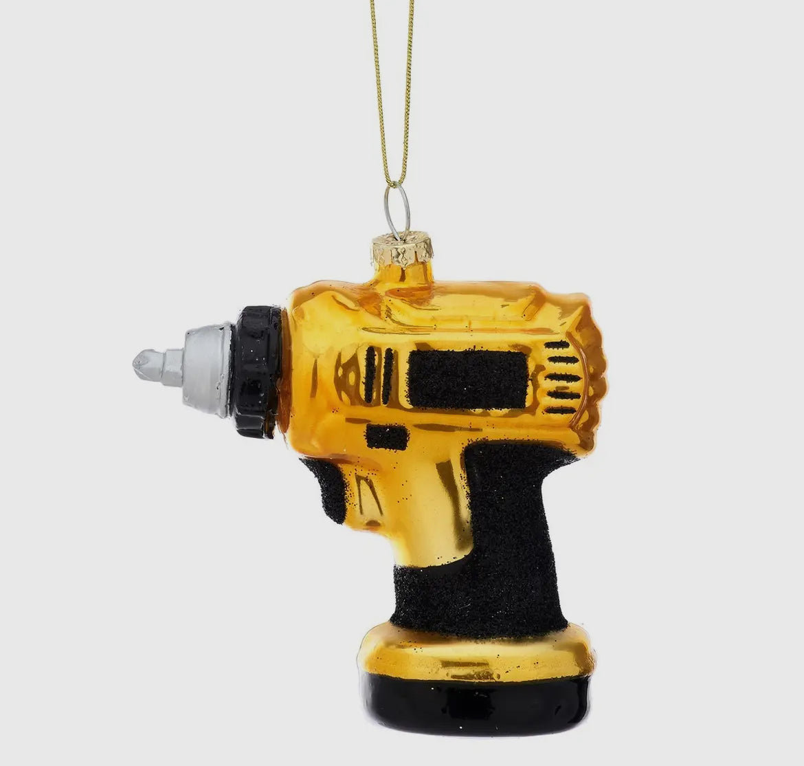 Black and Gold Drill Shaped Bauble