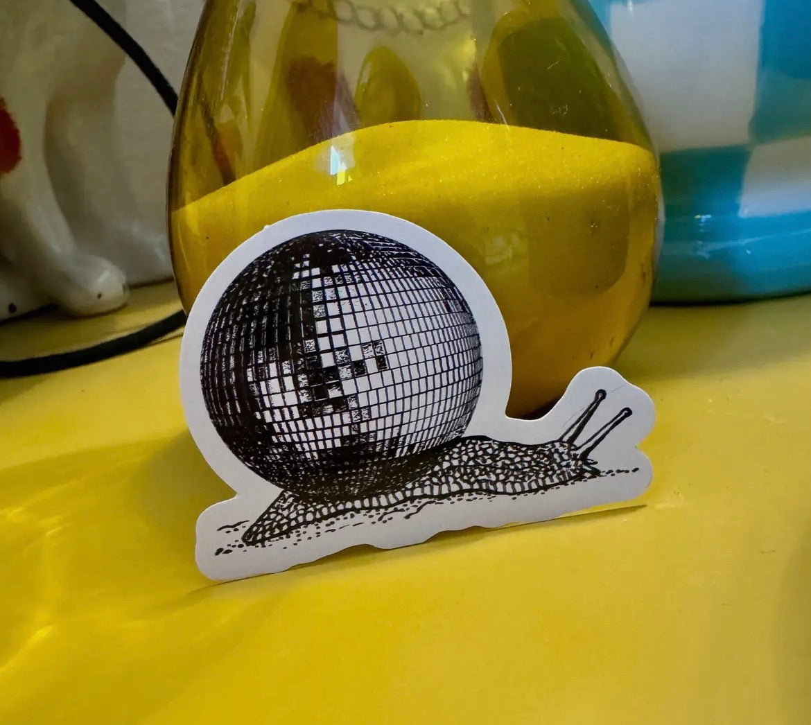 Disco Ball Snail Sticker