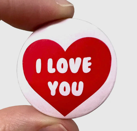 I Love You Button Pin Badge
