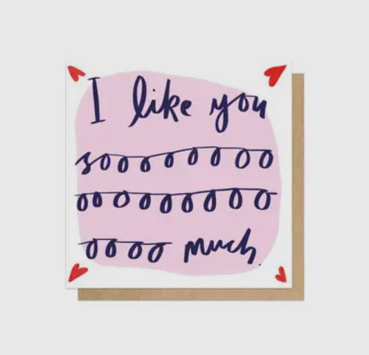 I Like You So Much Greetings Card
