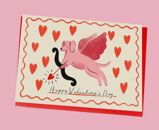 Cupid Puppy Valentine’s Greeting Card
