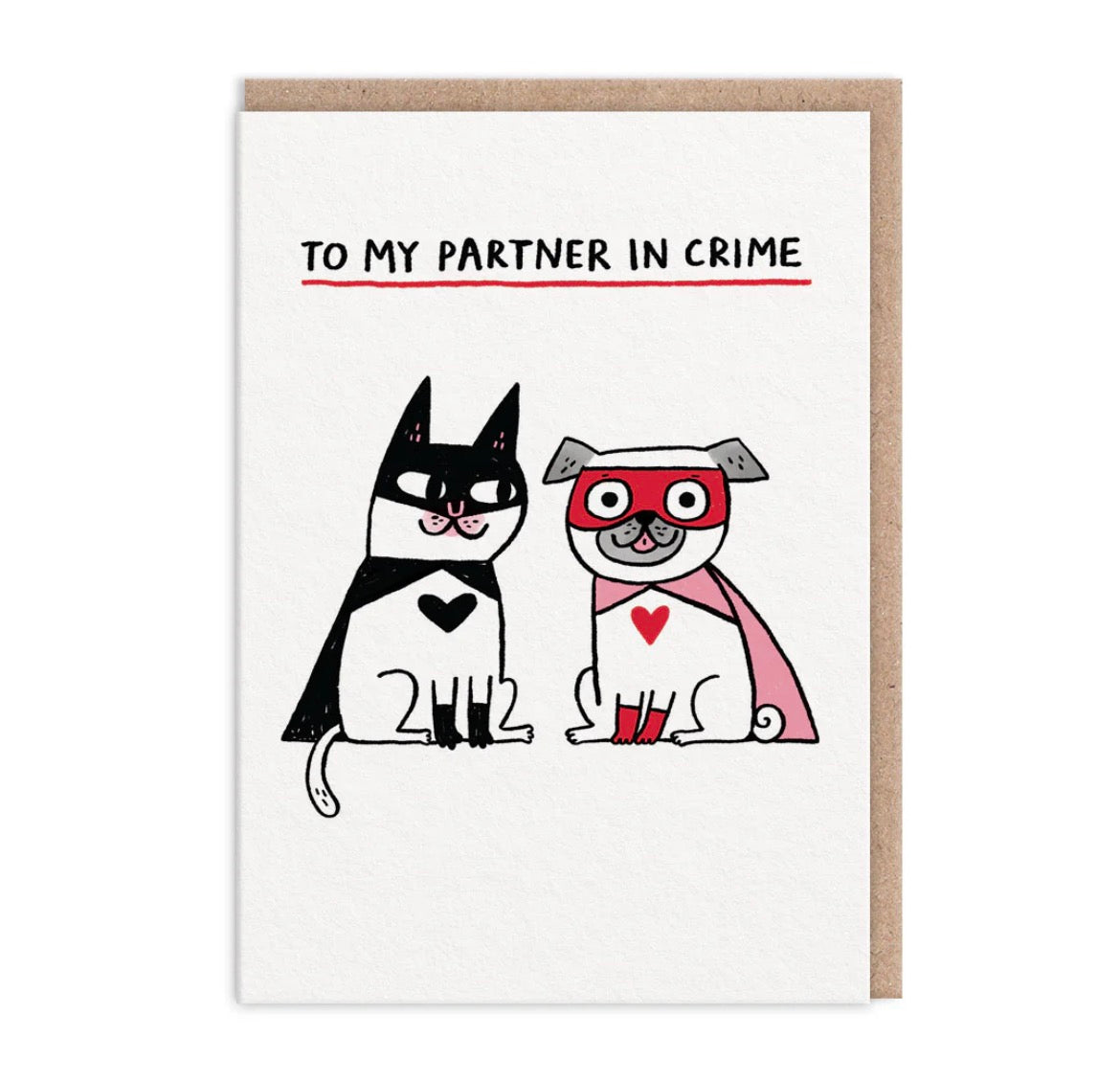 Partner in Crime Costume Greeting Card