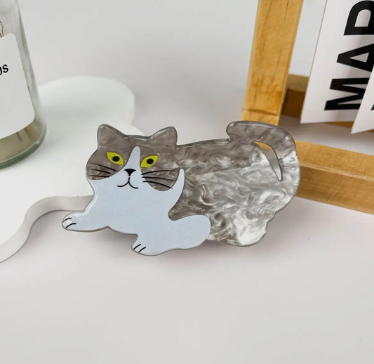 Grey Cat Claw Hair Clip