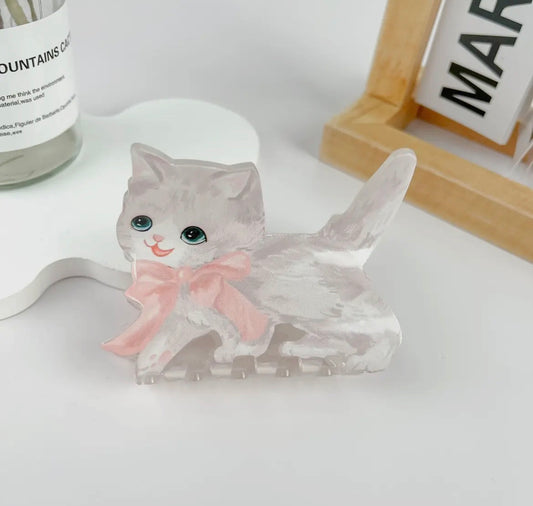 Cat Bow Claw Hair Clip