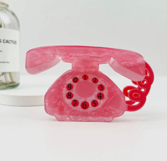 Retro Cartoon Telephone Claw Hair Clip