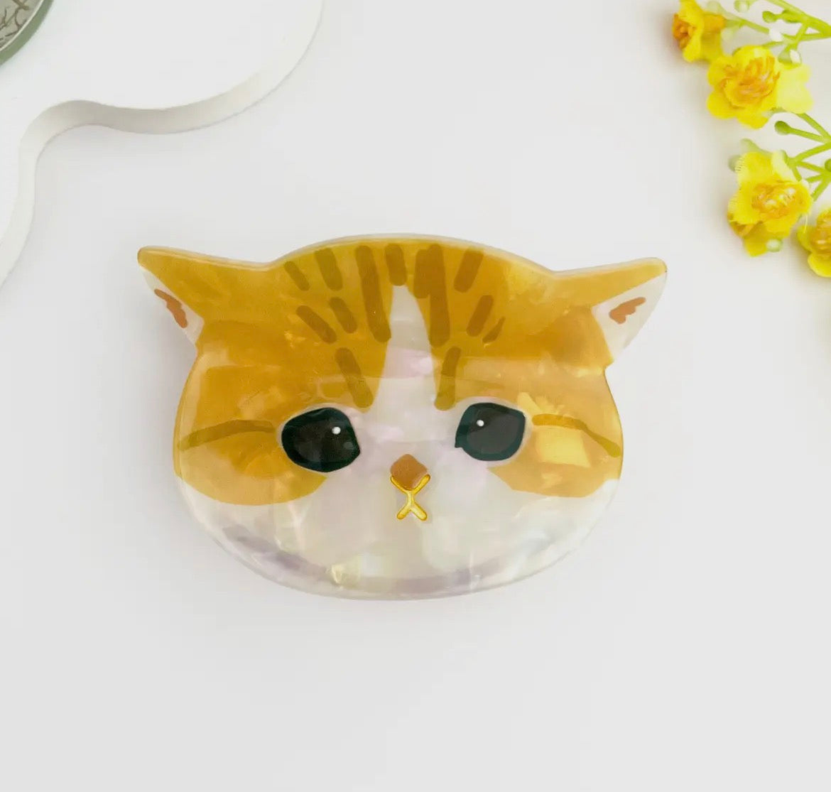 Golden Cat Hair Claw Clip