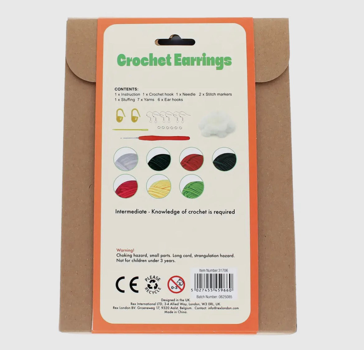 Crochet Earrings Kit - Fruits