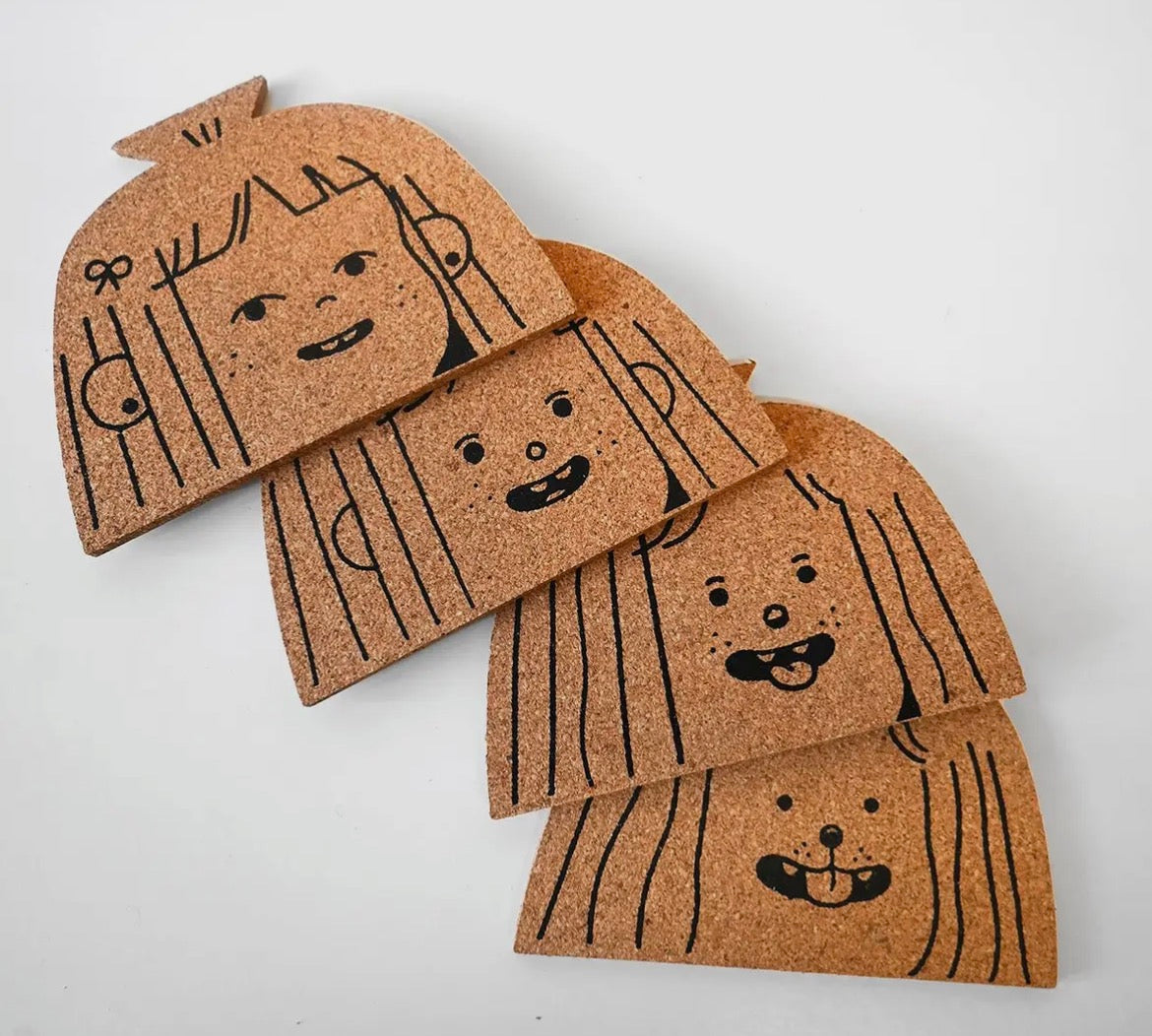 Dog Person Set of Four Cork Coasters