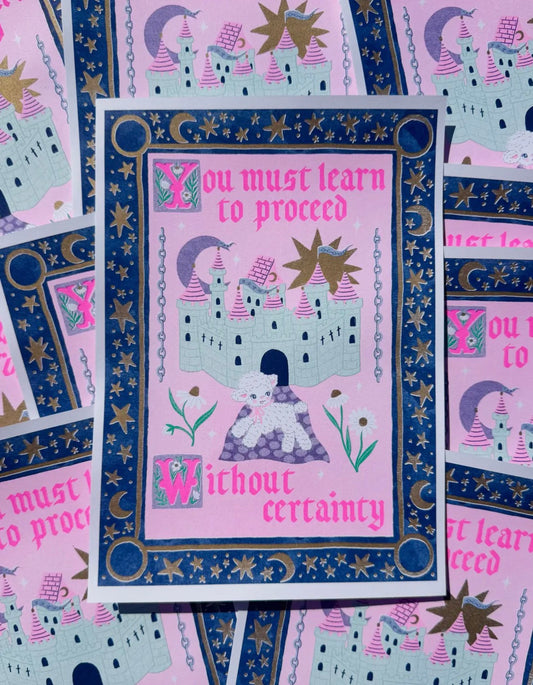 Proceed Without Certainty A4 Risograph Print