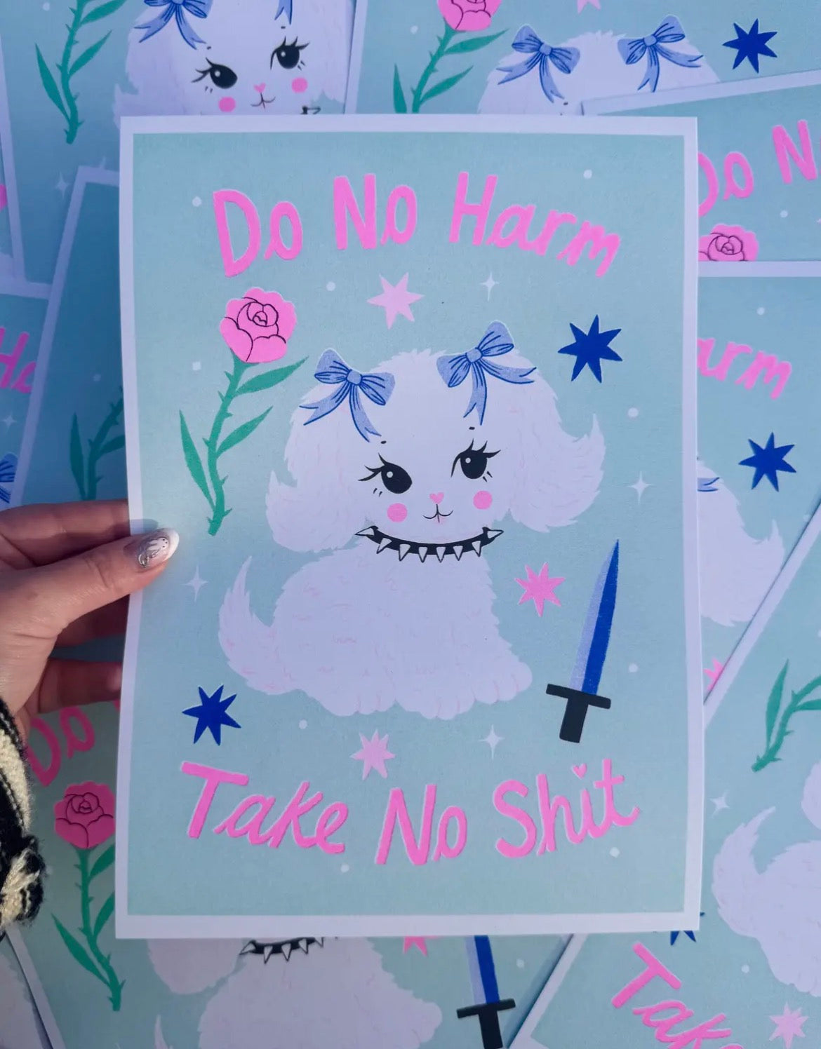Do No Harm, Take No Shit A4 Risograph Print