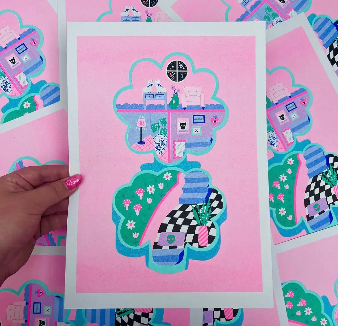 Polly Pocket A4 Risograph Print