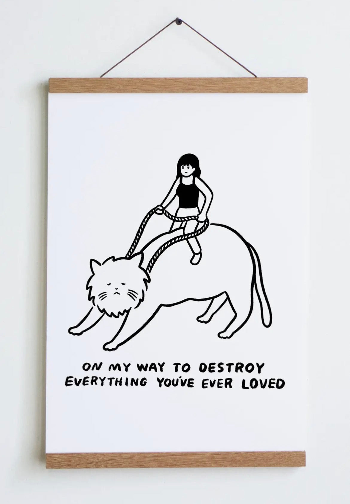 On My Way Cat Rider Print