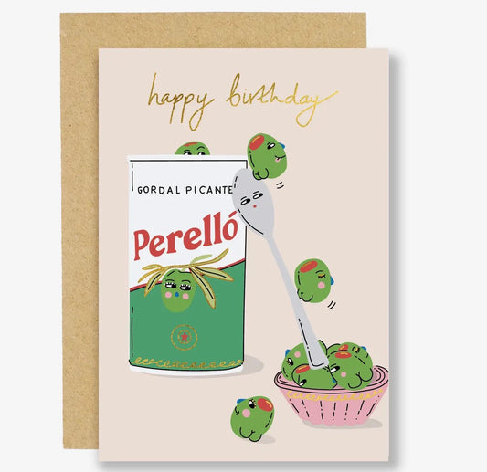 Picante Olive Birthday Card