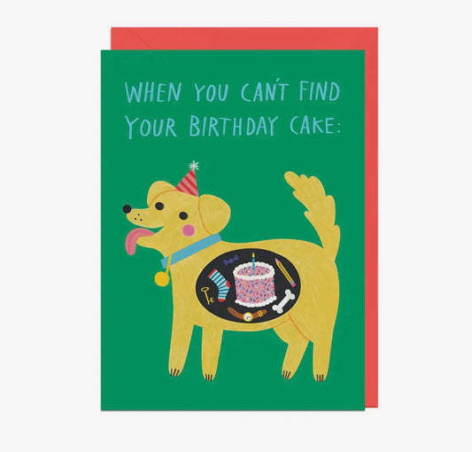 Can't Find Birthday Cake Dog Card