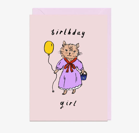 Birthday Girl Cat Card