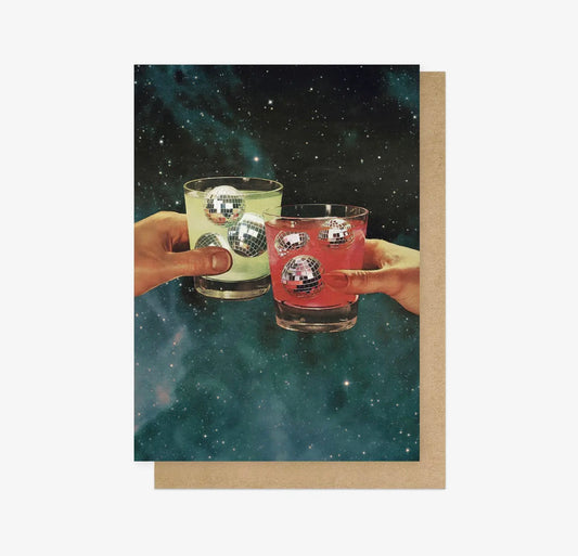 Cosmic Cheers Greetings Card