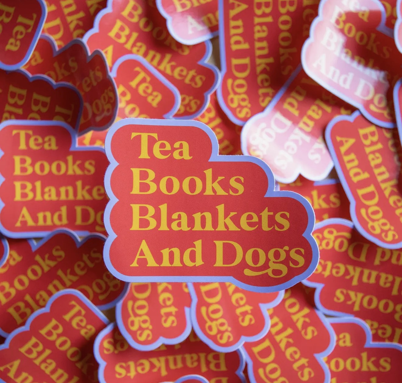 Tea, Books, Blankets and Dogs Vinyl Sticker