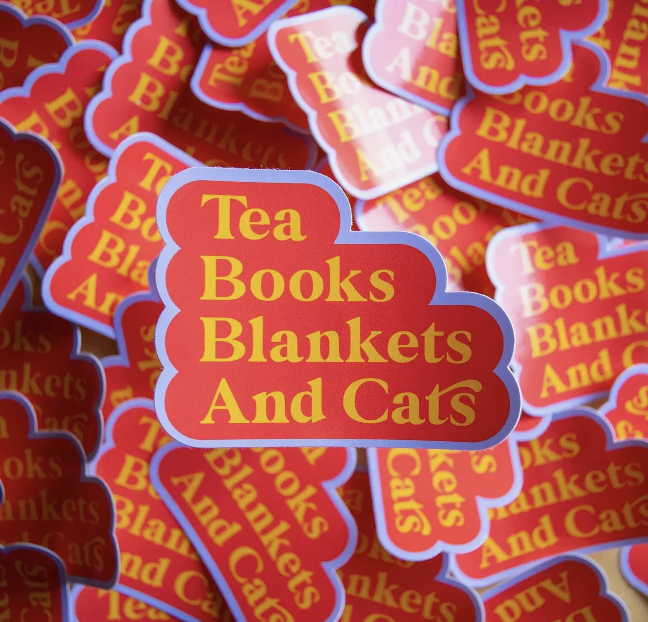 Tea, Books, Blankets and Cats Vinyl Sticker