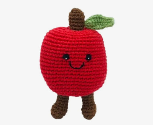 Fair Trade Crochet Red Apple Baby Rattle