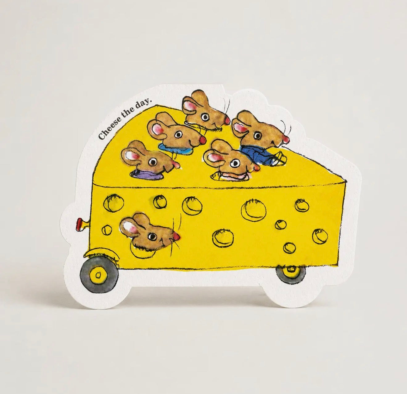 Cheese Mouse Car Die Cut Card