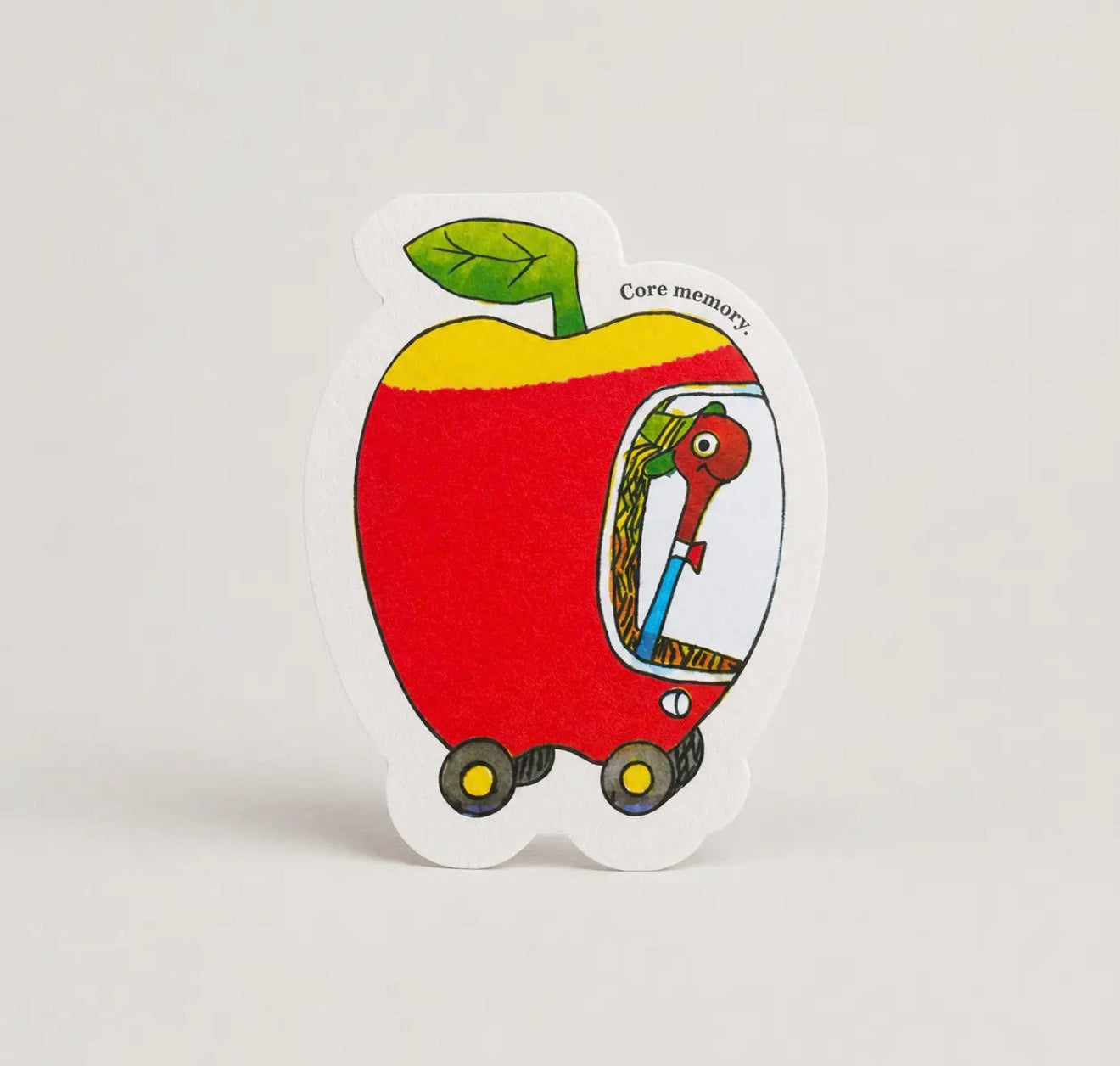 Lowly Worm Apple Car Die Cut Card