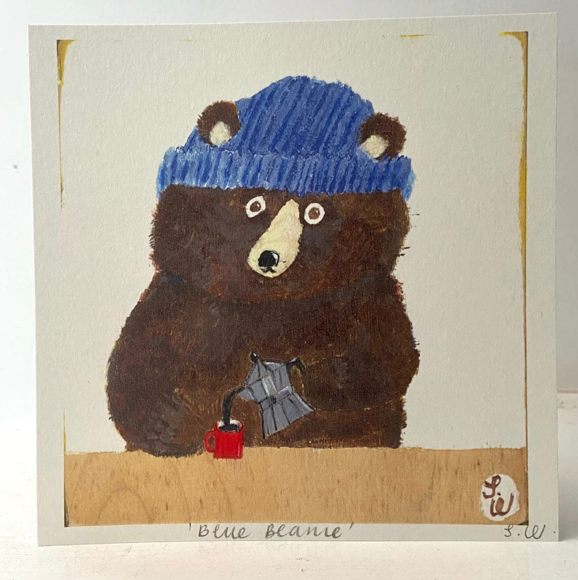 Blue Beanie Bear Print