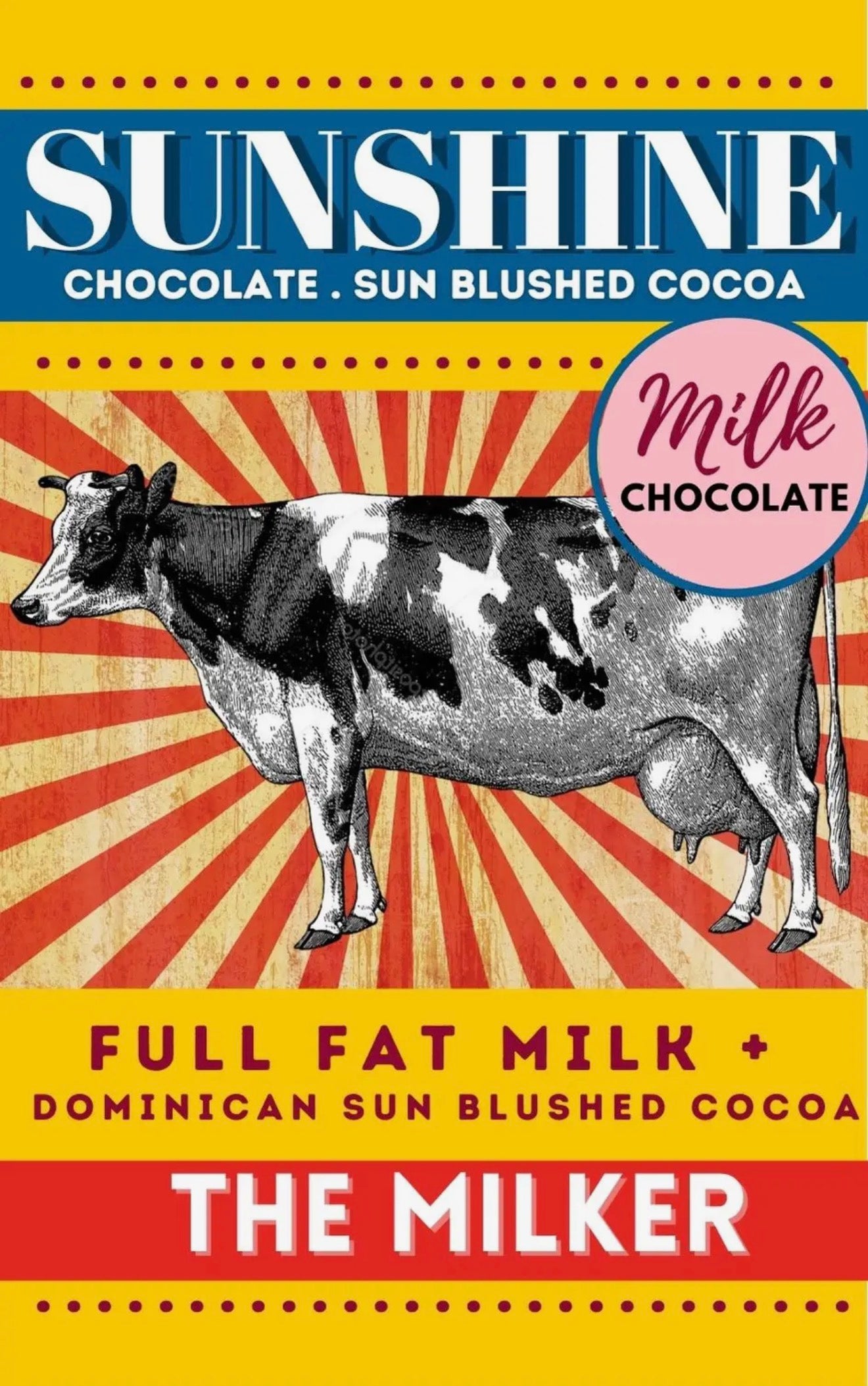 Sunshine Chocolate the Milker Milk Chocolate Melt Bar