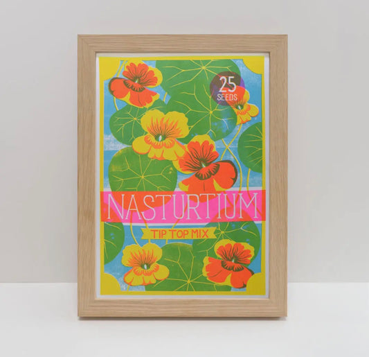 Nasturtium A4 Risograph Print