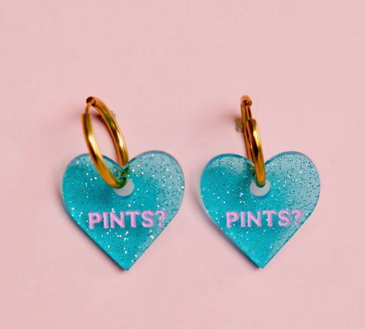 Pints? Heart Hoop Earrings