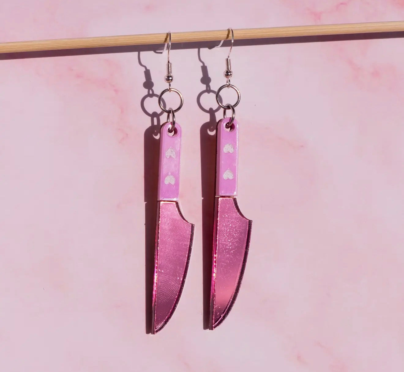Pink Knife Earrings