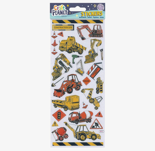 Construction Site Vehicles Sticker Sheet