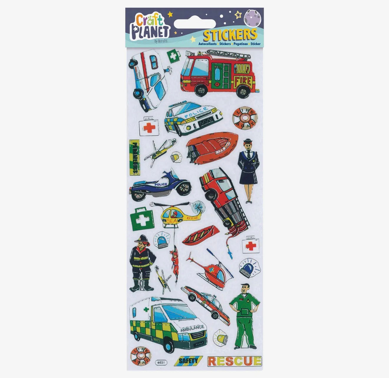 Rescue Vehicles Sticker Sheet