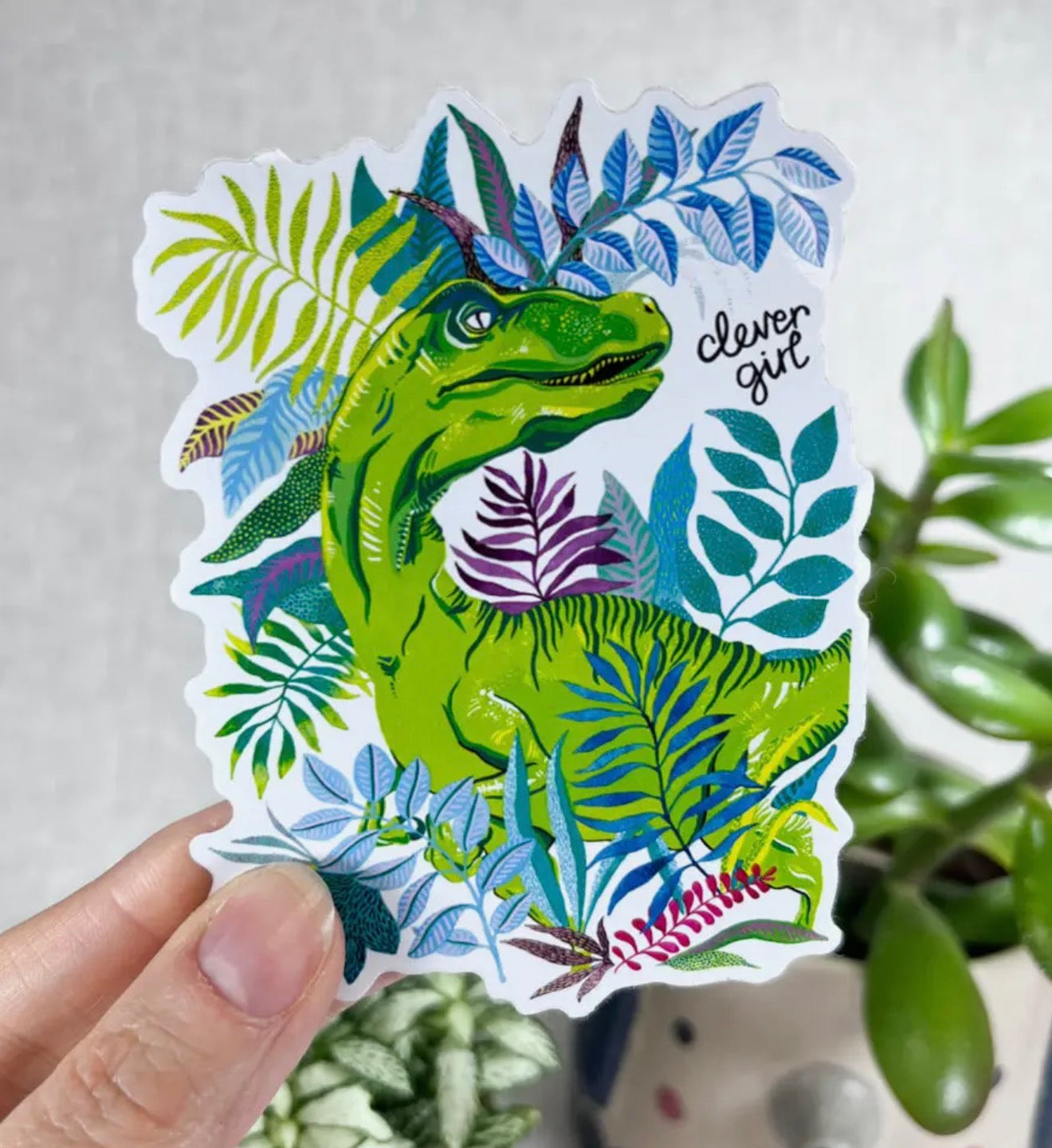 Clever Girl Dinosaur Vinyl Sticker