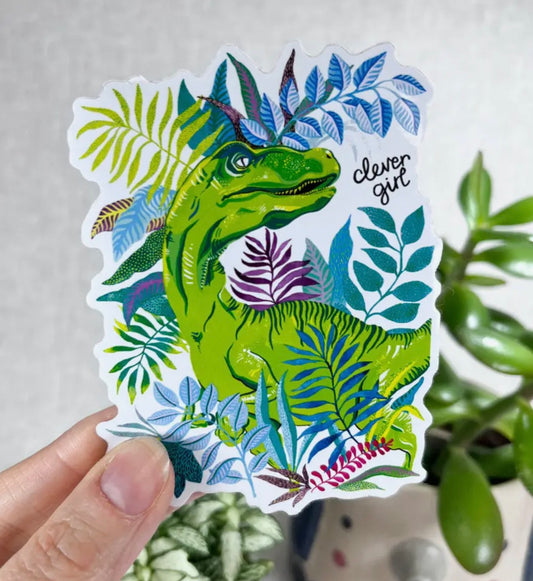 Clever Girl Dinosaur Vinyl Sticker